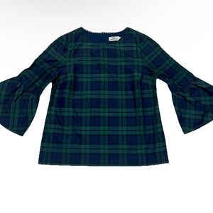 Vineyard Vines Women’s Green and Blue Checkered Top size 4 EUC